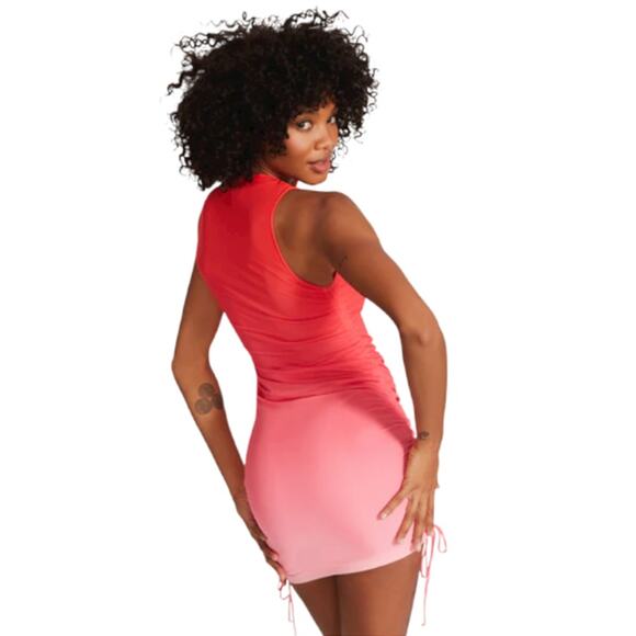 BB Dakota Steve Madden Deep Skies Dress Bodycon Sleeveless Ombre Hibiscus Small - Picture 2 of 14